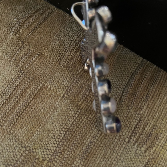 Gorgeous Silver Gemstone Cross Pendant - Picture 7 of 7